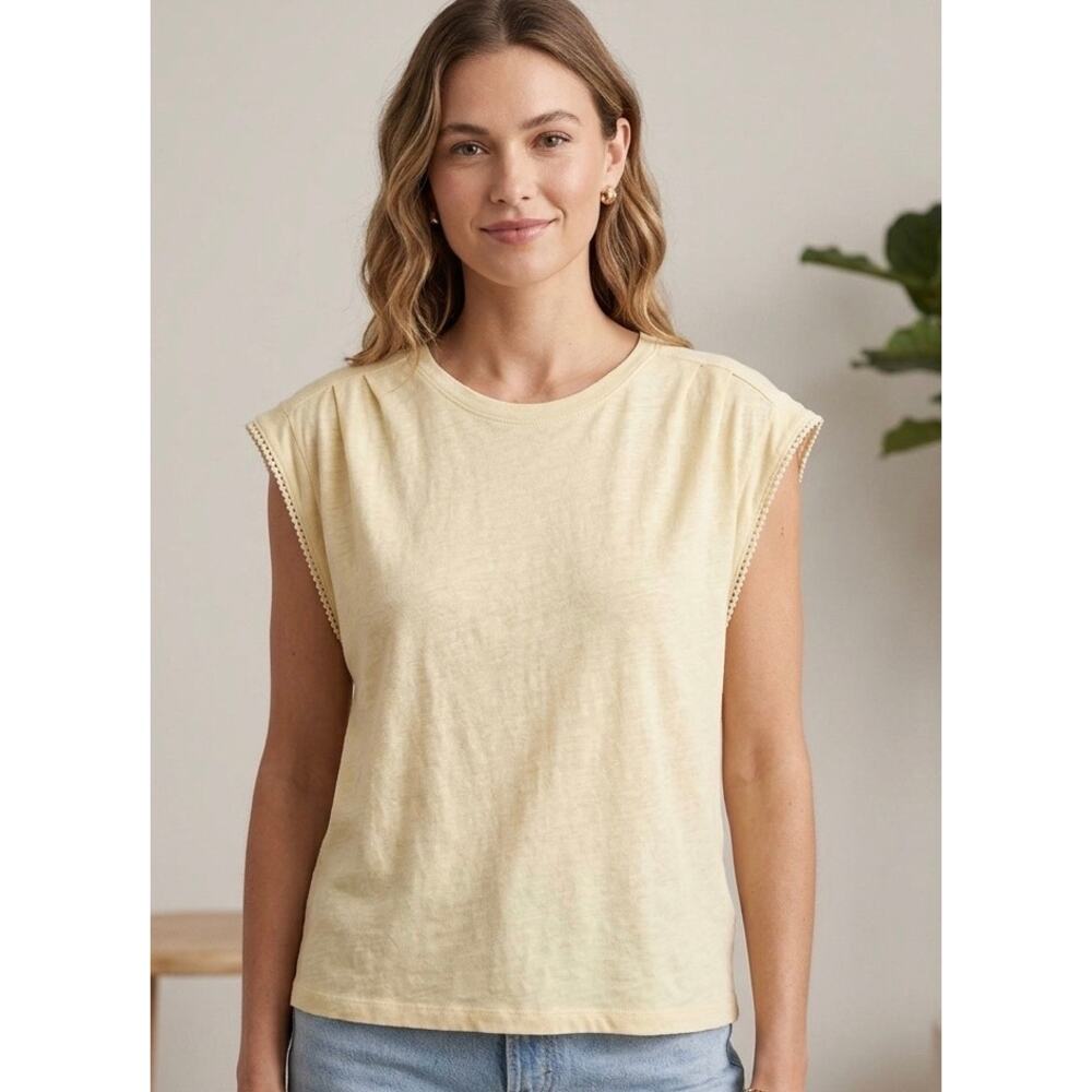 Sundry Anthropologie Yellow Muscle‎ Top Sz 4 Basic Lightweight Summer Cotton
